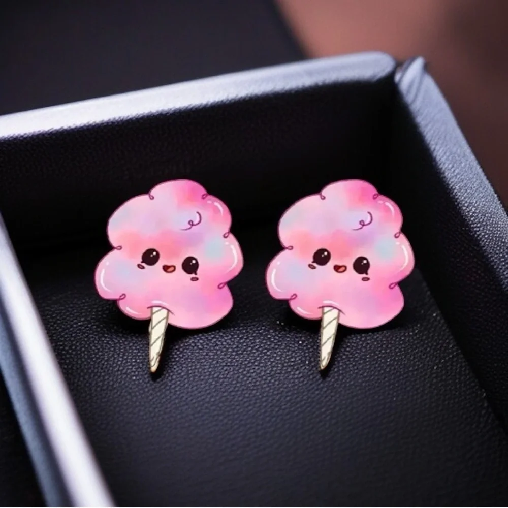 Sweeten Your Style: Adorable Cotton Candy Stud Earrings! 🍭✨ NWT Summertime Studs
